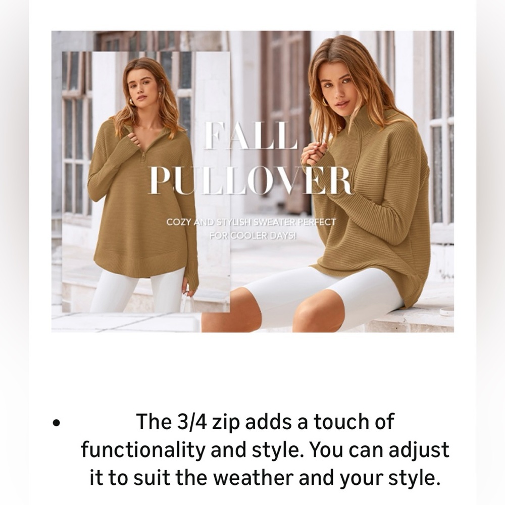 Red Half-Zip Knit Pullover | Thumb Hole | Small | Pretty Garden | New - Picture 8 of 11
